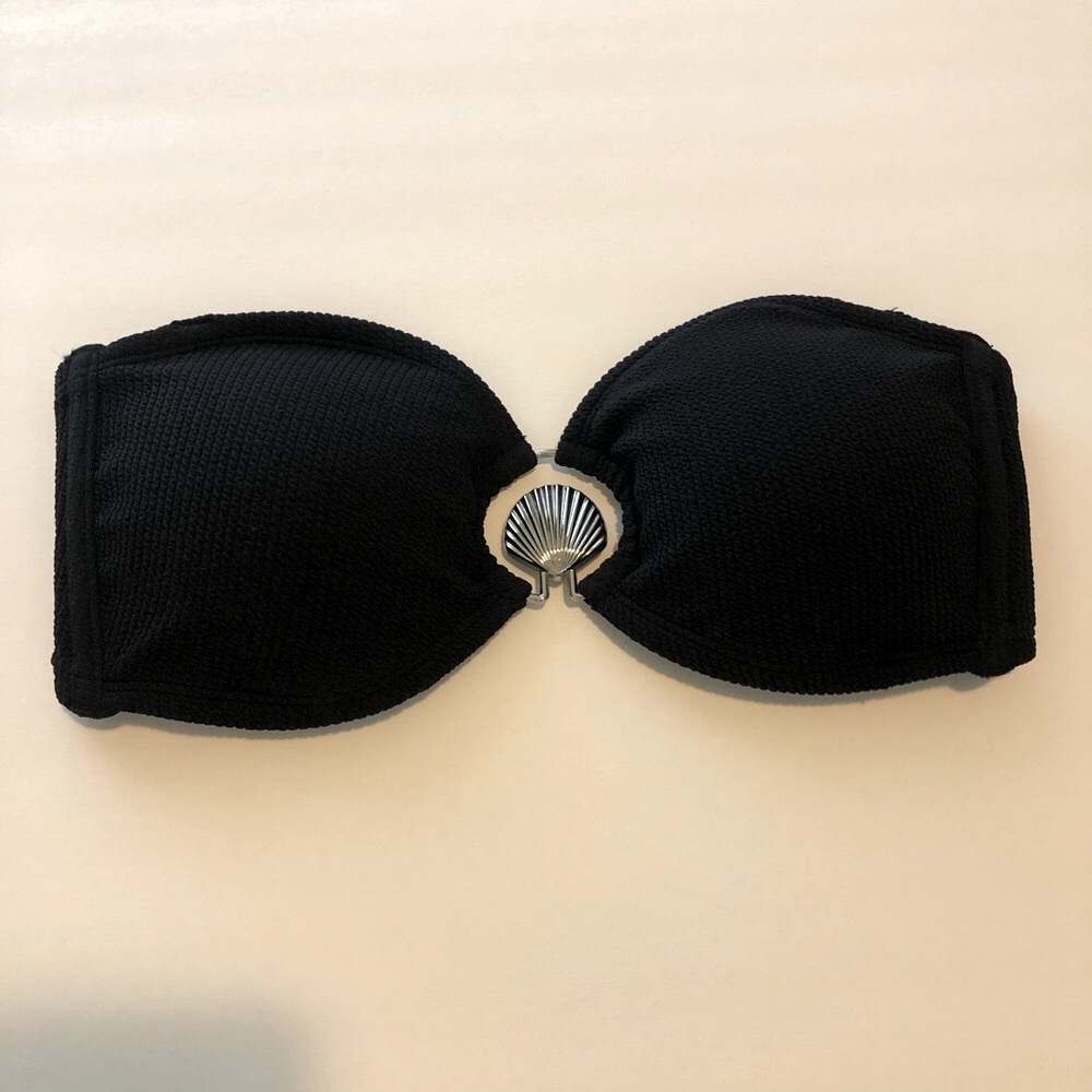 Black Bikini Top with Shell Detail - Picture 8 of 8